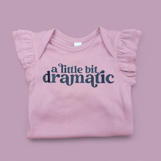 A little bit dramatic flutter sleeve onesie